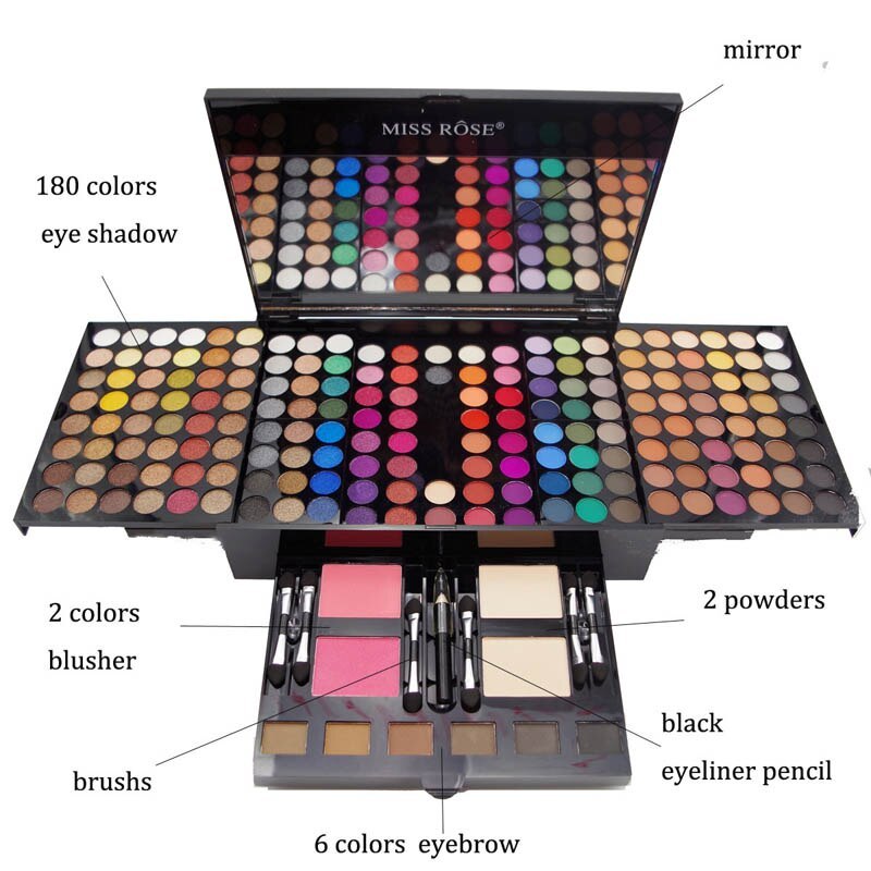 180-Color Piano Makeup Palette – Eyeshadow & Blush Set in Personalized Box