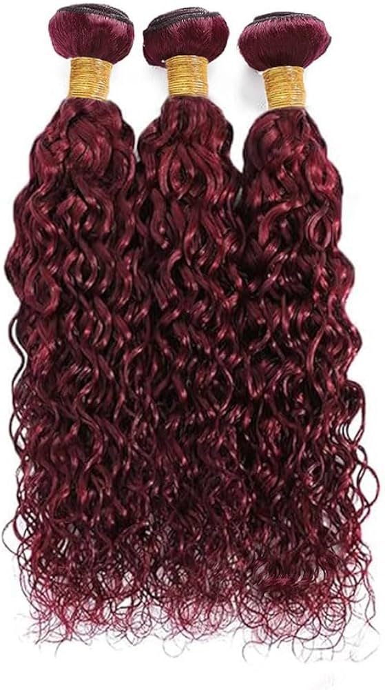 Bundle 100% Human Hair – Color #99J Burgundy – Straight or Curly