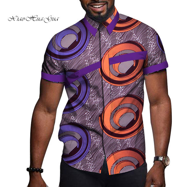 African Men Clothing Printed Short Sleeve Top T-Shirt