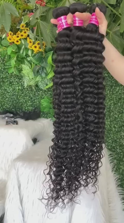 Bundle Natural 1B – 100% Human Hair – Straight or Curly